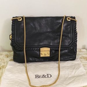 NWT BE&D Gold tone Chain Large Leather Bag